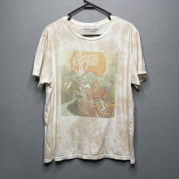 Lucky Brand Tops - Grateful Dead X Lucky Brand Tie-Dye Graphic Boyfriend Tee L Beige
